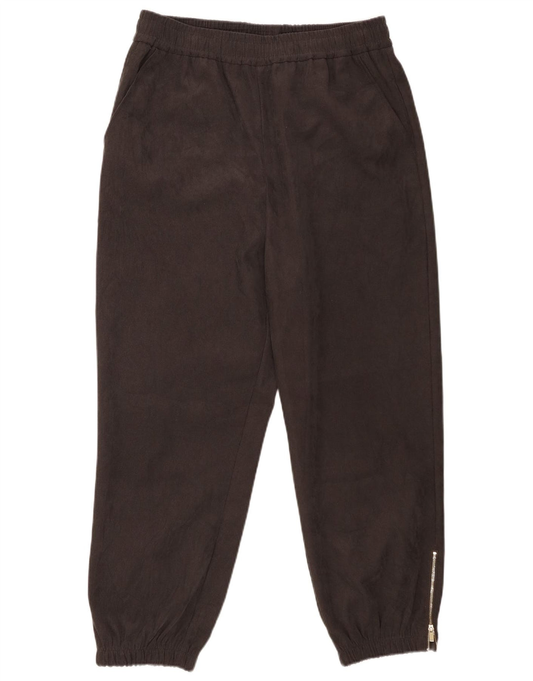 Zara Γυναικεία φόρμα Crop Παντελόνι Joggers UK 16 Large Grey Polyester