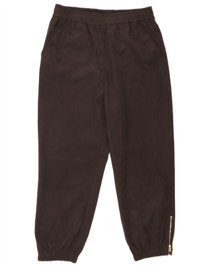 Zara Γυναικεία φόρμα Crop Παντελόνι Joggers UK 16 Large Grey Polyester