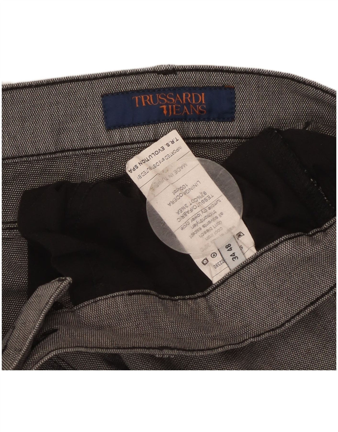 Trussardi Ανδρικό Slim Casual Παντελόνι W34 L33 Γκρι Βαμβακερό