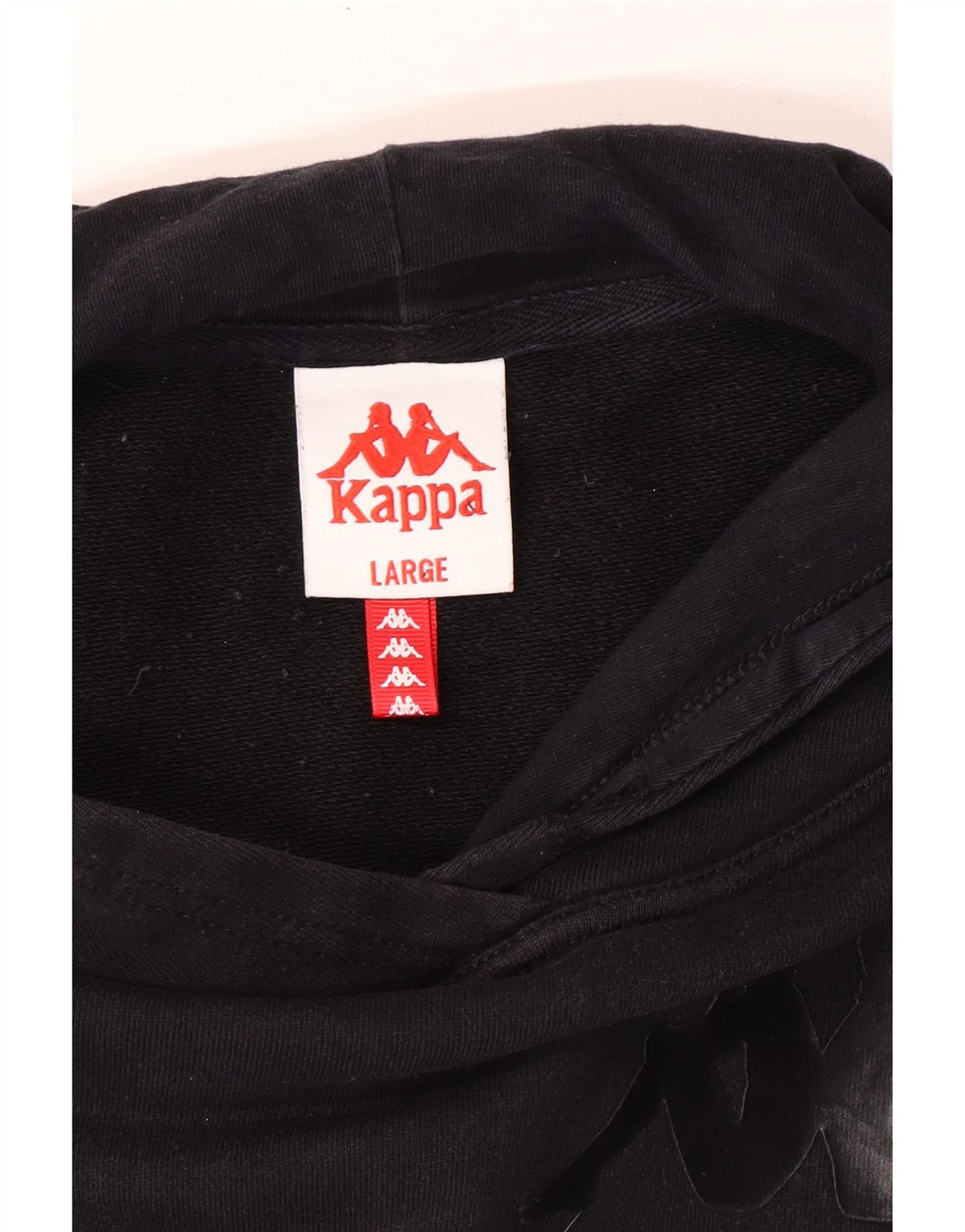 Kappa Γυναικείο Graphic Loose Fit Hoodie Jumper UK 16 Large Black