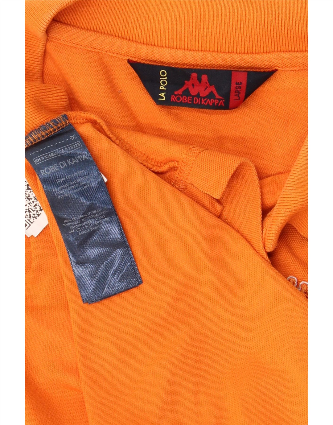 Ανδρικό πουκάμισο πόλο KAPPA μεγάλο πορτοκαλί βαμβακερό