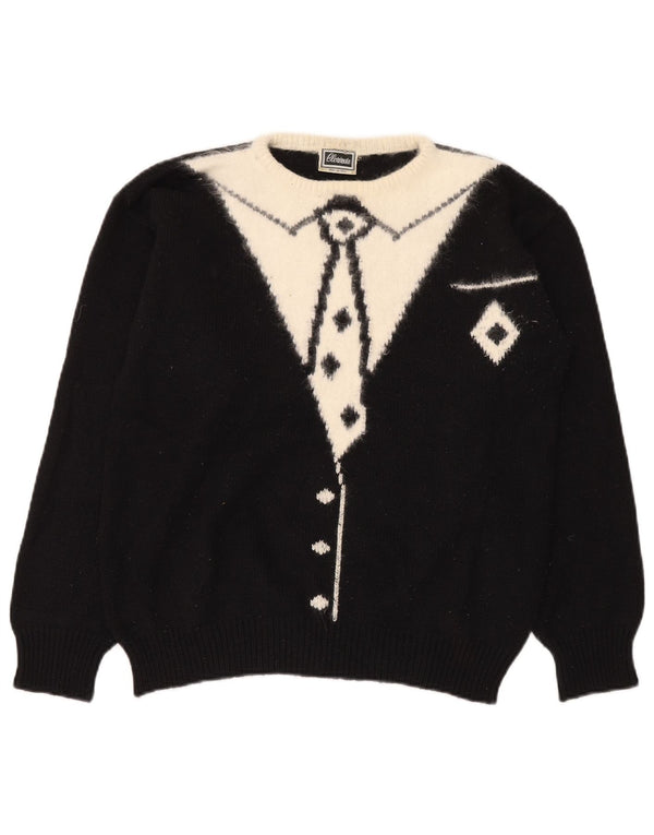 Clorinda Γυναικείο πουλόβερ με λαιμόκαυστο UK 14 Large Black Colourblock