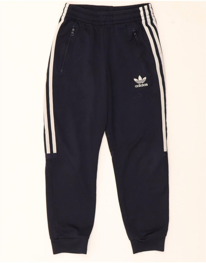 ADIDAS Boys Tracksuit Trousers Joggers 9-10 Years  Navy Blue Polyester Vintage Adidas and Second-Hand Adidas from Messina Hembry 
