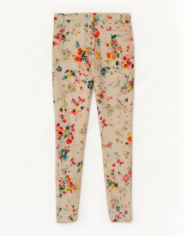 Zara Γυναικείο Trafaluc Skinny Casual Παντελόνι Medium W28 L28 White Floral