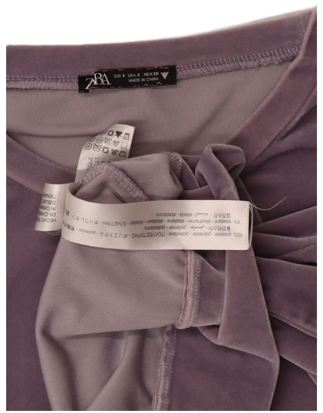 Γυναικεία Zara Loose Fit Crop Μακρυμάνικο UK 10 Small Purple Polyester