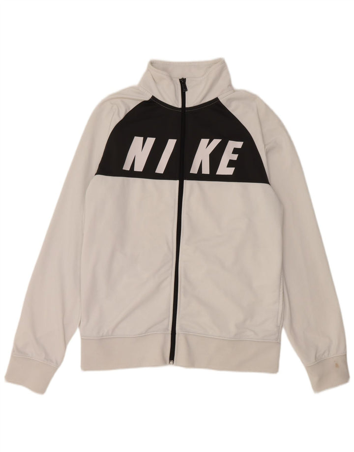 Ανδρική φόρμα γυμναστικής με γραφικά NIKE Μπουφάν μεσαίου λευκού χρώματος πολυεστέρας