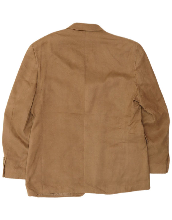 Chaps Mens 3 Button Blazer Jacket UK 38 Medium Beige Polyester