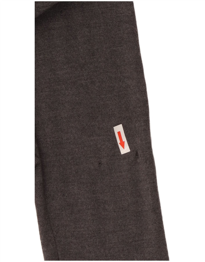 Ανδρικό πουλόβερ με λαιμόκοψη Hugo Boss με μεσαίο γκρι παρθένο μαλλί