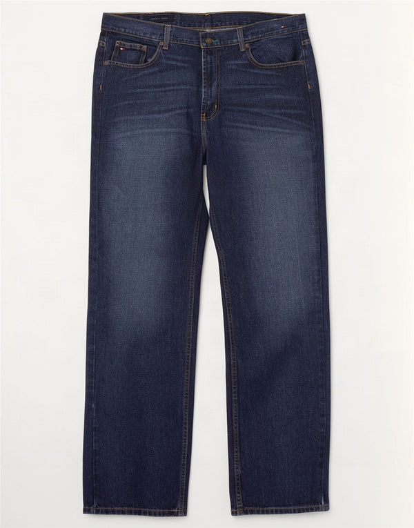 Tommy Hilfiger Mens Straight Jeans W38 L34 Navy Blue Cotton