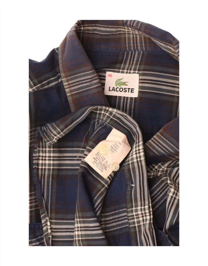 Ανδρικό πουκάμισο Lacoste νούμερο 46 2XL Navy Blue Check Cotton