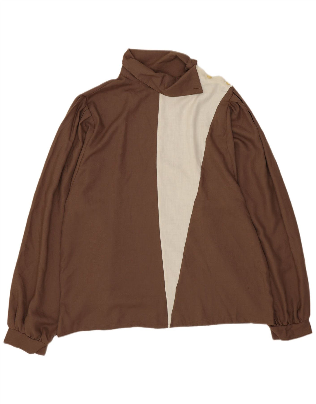 Vintage γυναικεία μακρυμάνικη μπλούζα τοπ EU 44 XL καφέ πολυεστέρας