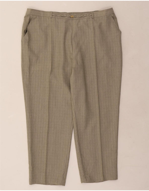 Marks & Spencer Γυναικείο ψηλόμεσο παντελόνι Chino UK 22 3XL W44 L26 Khaki