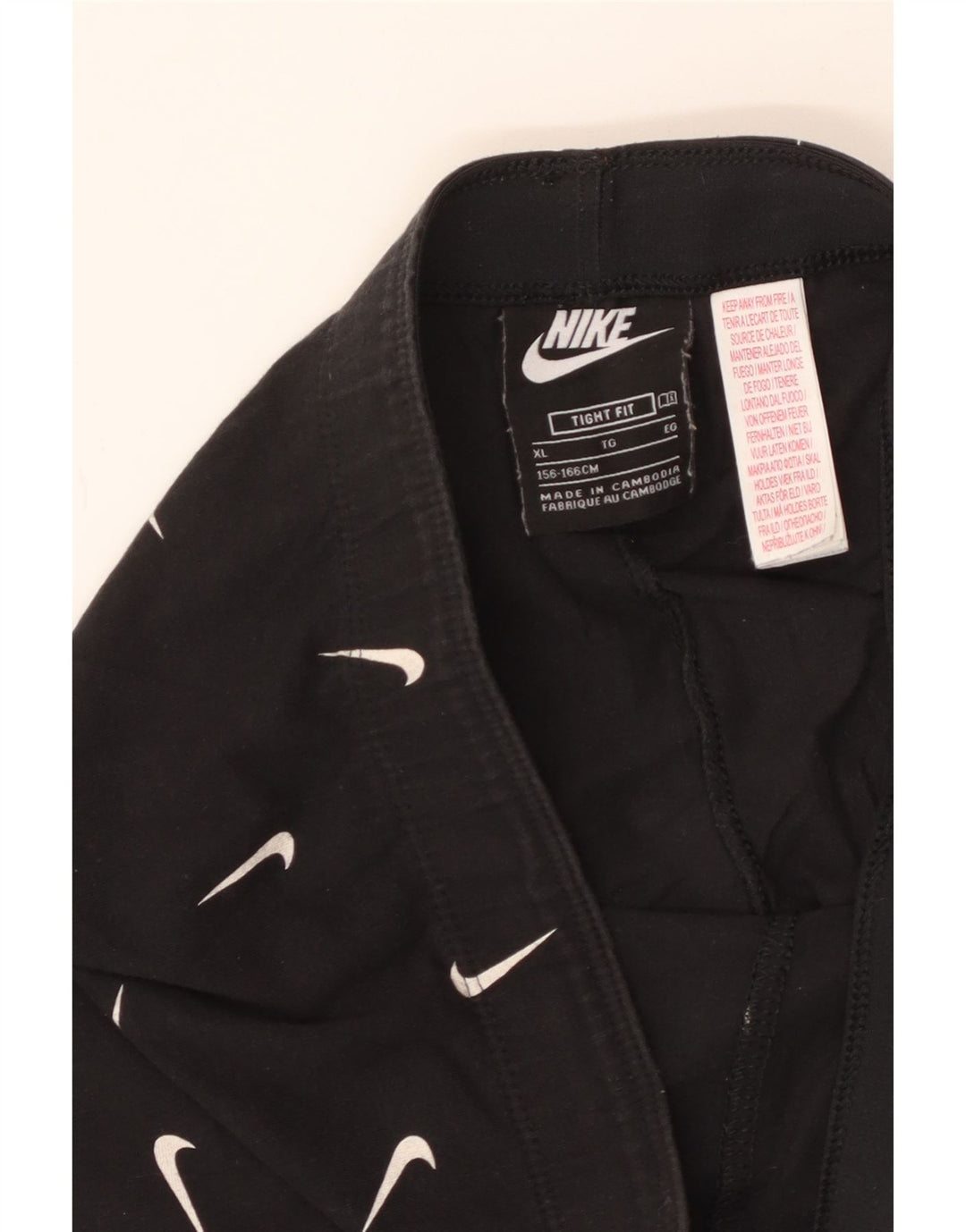 Γραφικό κολάν NIKE για κορίτσια με στενή εφαρμογή 13-14 ετών XL μαύρο βαμβακερό