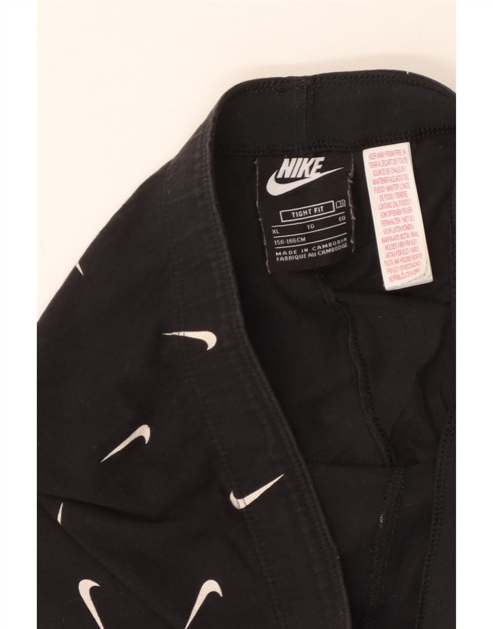 Γραφικό κολάν NIKE για κορίτσια με στενή εφαρμογή 13-14 ετών XL μαύρο βαμβακερό