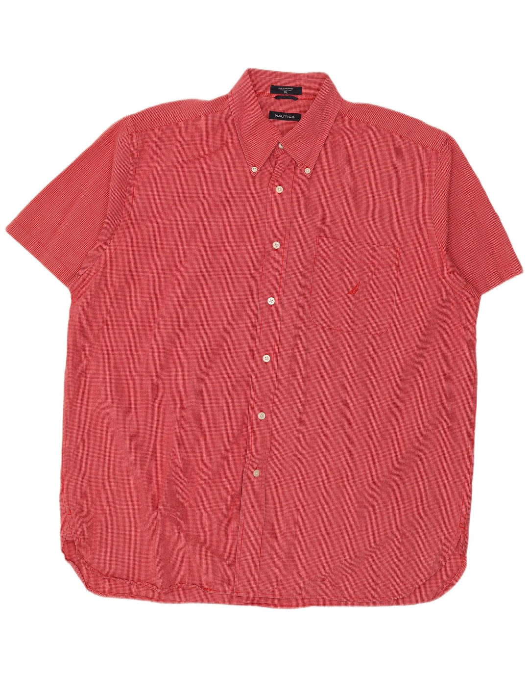 Ανδρικό κοντομάνικο πουκάμισο Nautica XL Red Check Cotton