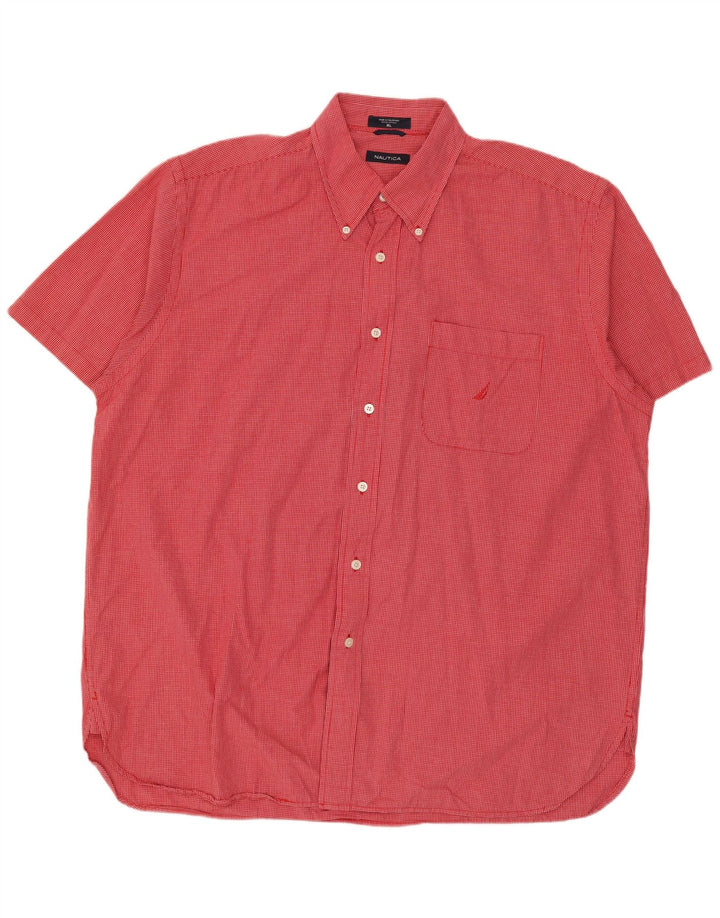 Ανδρικό κοντομάνικο πουκάμισο Nautica XL Red Check Cotton