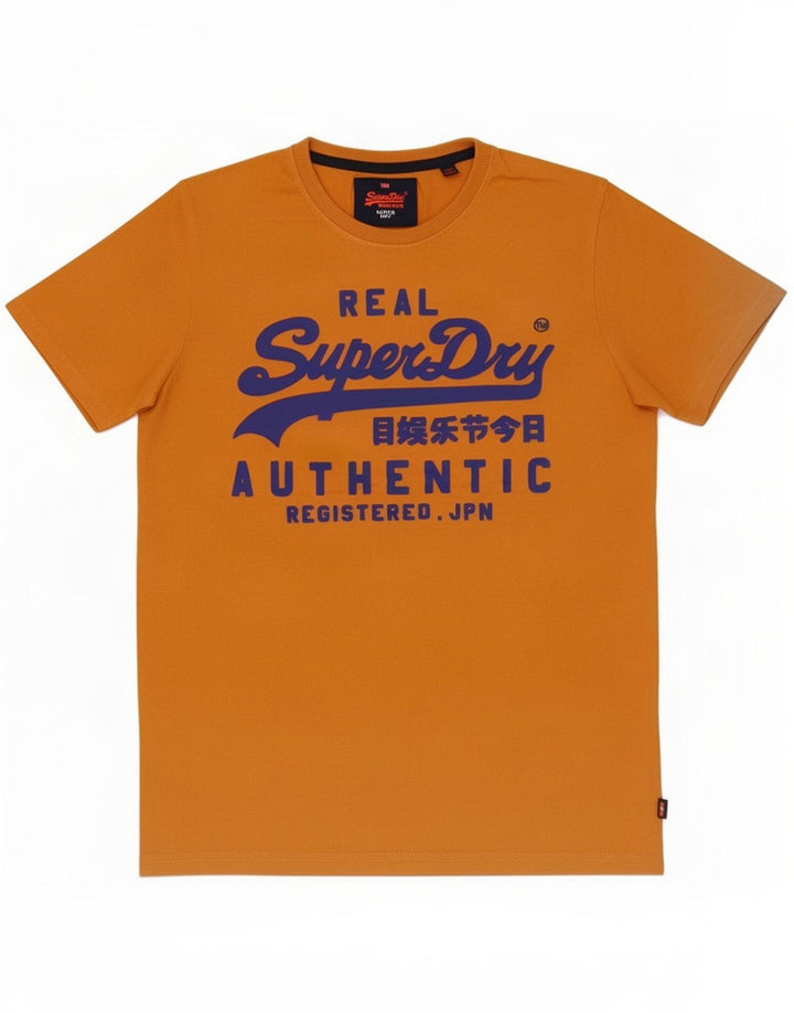 Ανδρικό γραφικό μπλουζάκι Superdry Top μεγάλο πορτοκαλί βαμβακερό