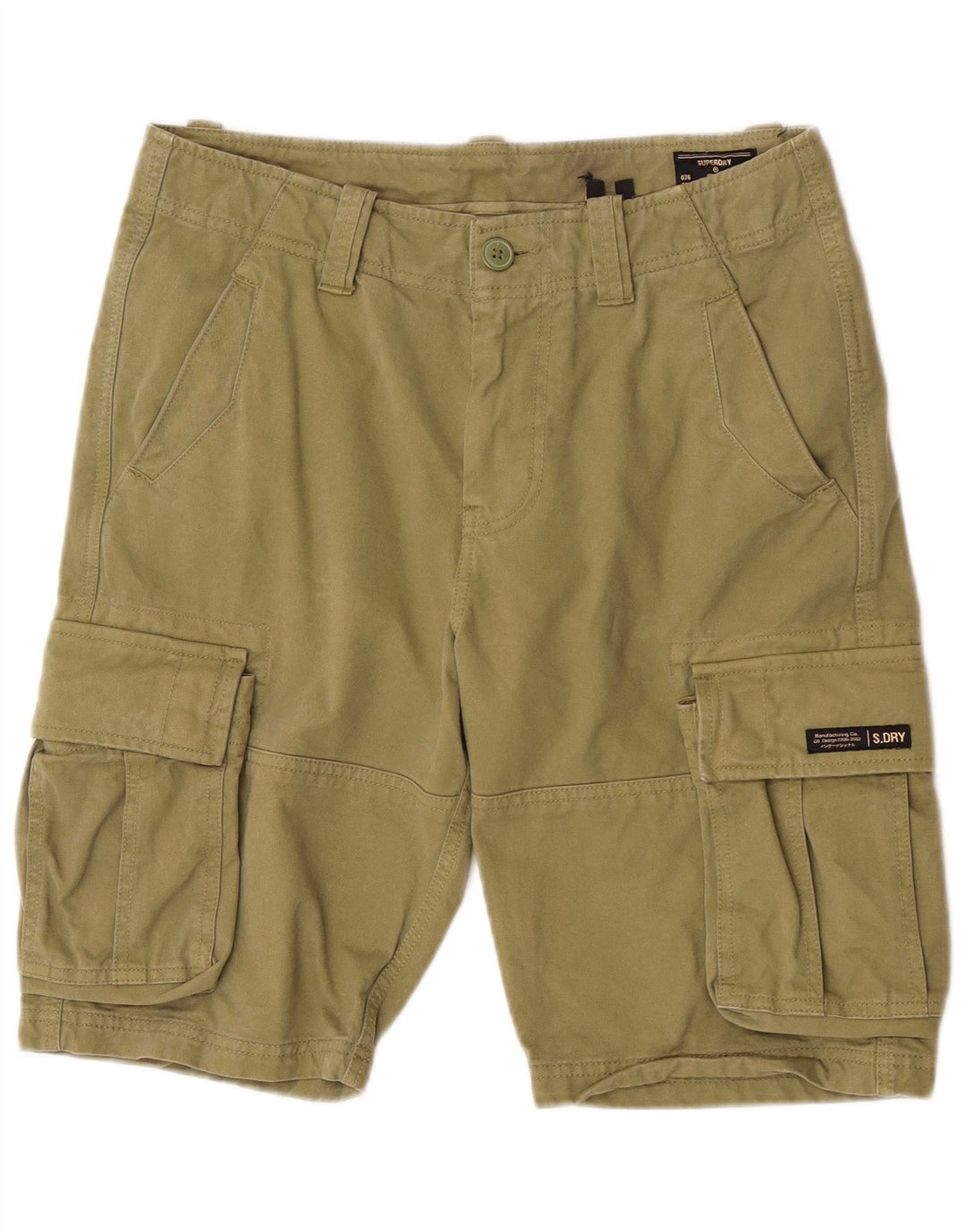 Ανδρικό σορτς Cargo Superdry W32 από μεσαίο χακί βαμβακερό