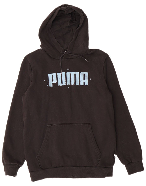 Puma Γυναικείο Γραφικό Hoodie Jumper UK 10 Small μαύρο βαμβακερό