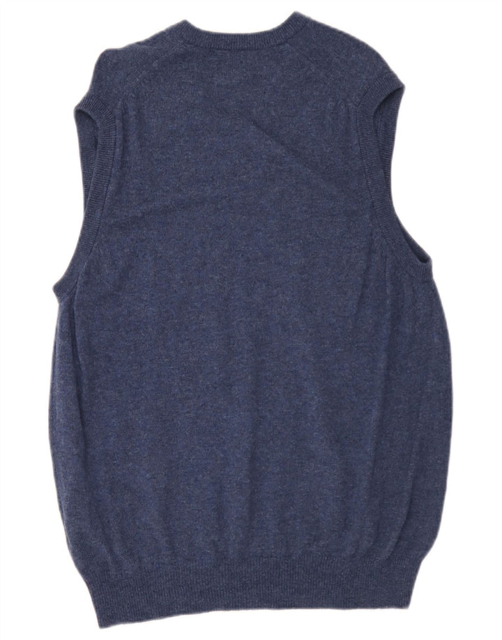 Marks & Spencer Ανδρικό γιλέκο Tank Top Medium Navy Blue Lambswool