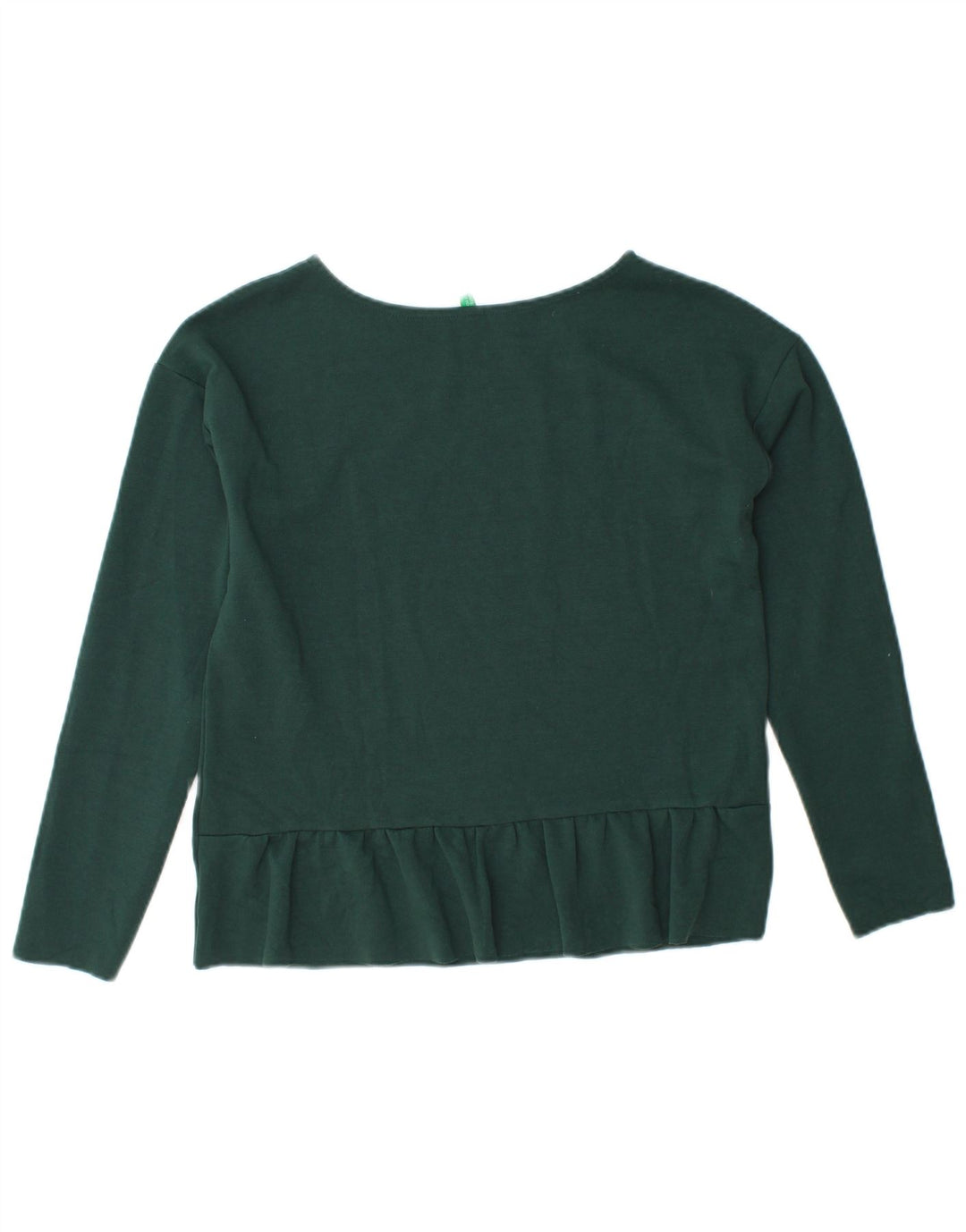 BENETTON Γυναικείο Crop Top Μακρυμάνικο UK 12 Medium Green