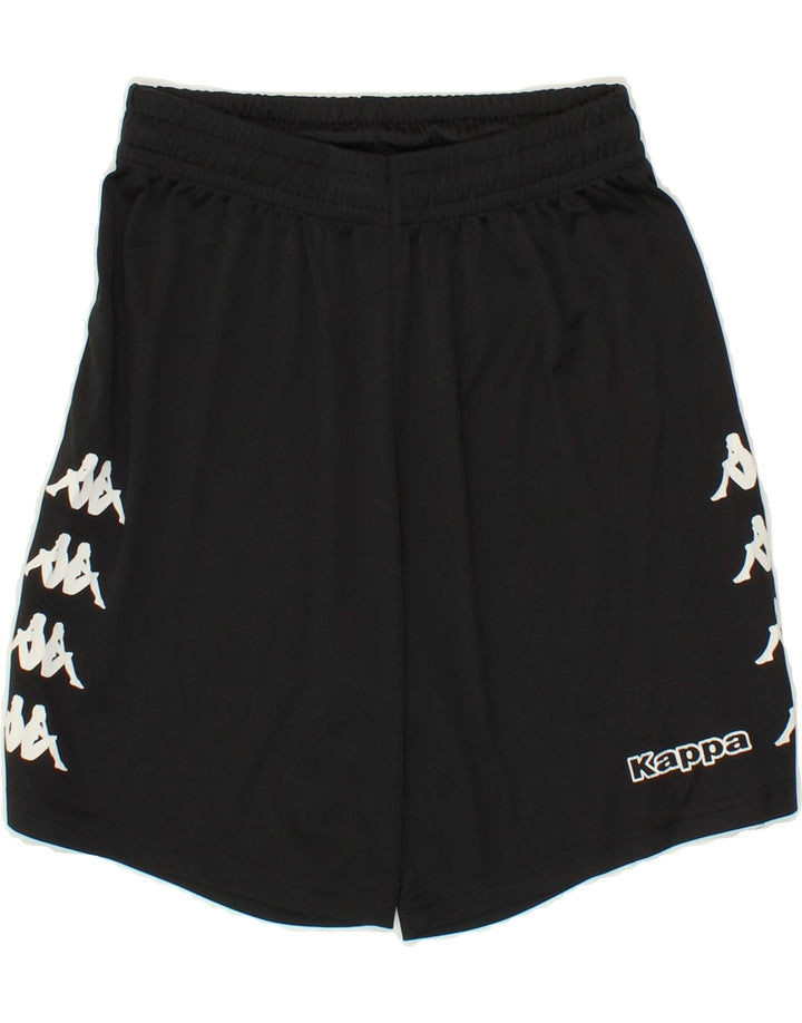 KAPPA Boys Graphic Sport Shorts 11-12 Years  Black Polyester Vintage Kappa and Second-Hand Kappa from Messina Hembry 