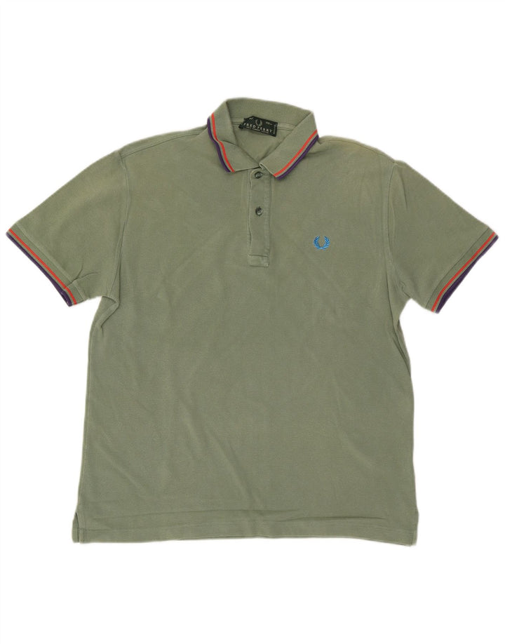 FRED PERRY Ανδρικό Πόλο Μπλουζάκι Μεσαίο Πράσινο Βαμβακερό