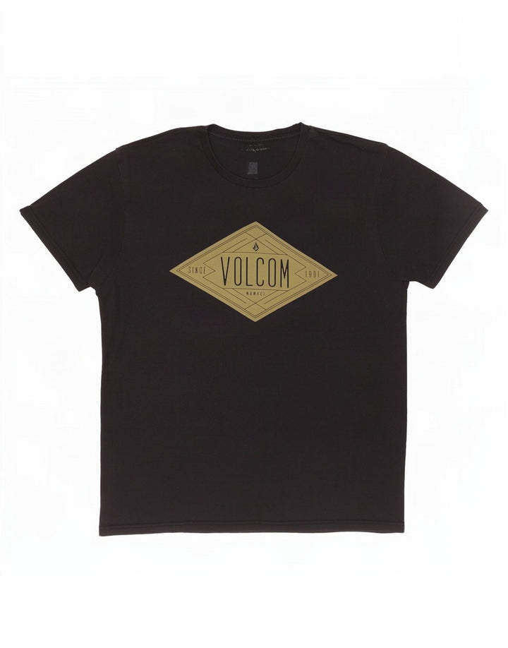 Ανδρικό γραφικό T-Shirt Volcom Top μεγάλο μαύρο βαμβακερό