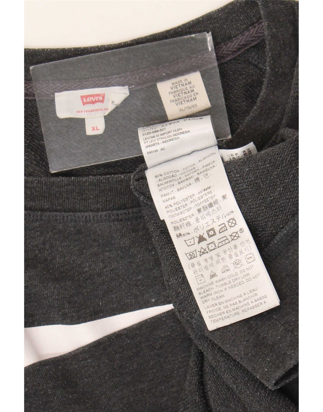 Γυναικείο γραφικό φούτερ Levi's Jumper UK 18 XL Γκρι βαμβακερό
