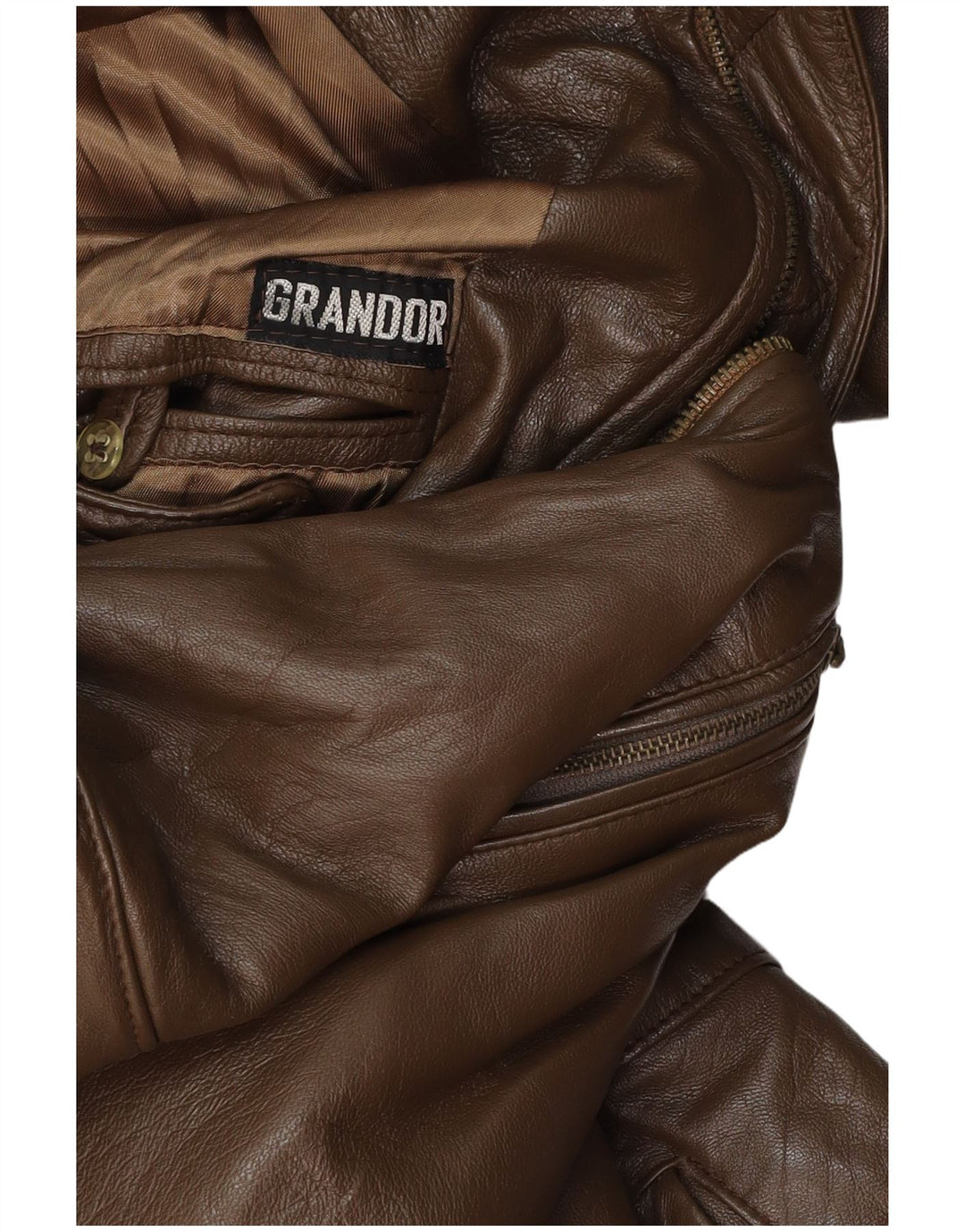 VINTAGE Ανδρικό Δερμάτινο Παλτό UK 38 Μεσαίο Καφέ