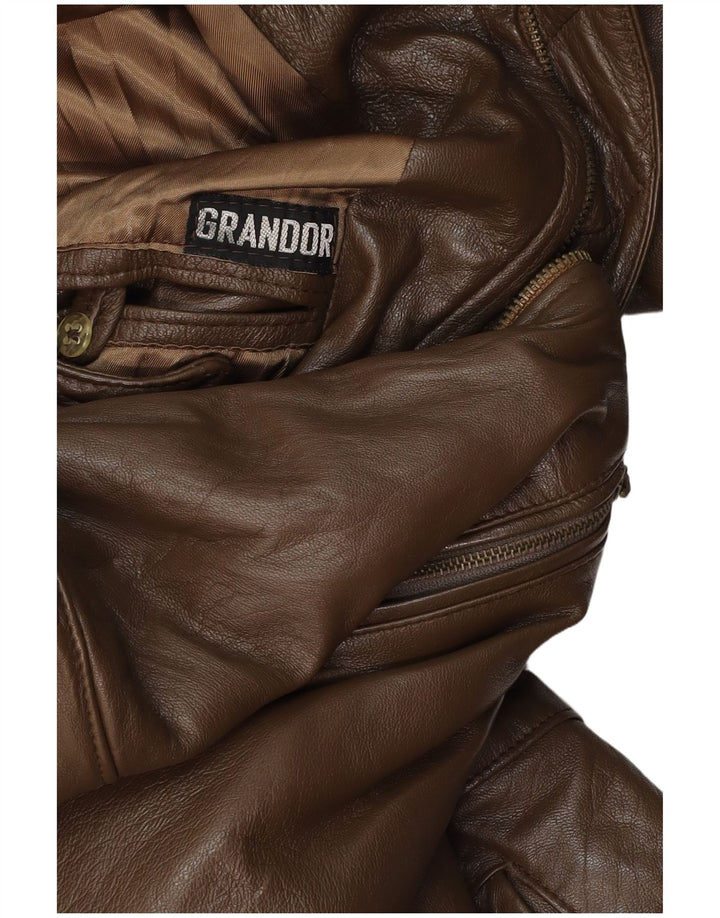 VINTAGE Ανδρικό Δερμάτινο Παλτό UK 38 Μεσαίο Καφέ