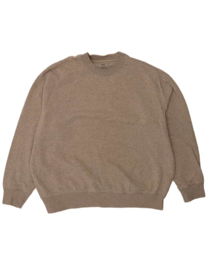 Marks & Spencer Ανδρικό φούτερ μεγάλου μεγέθους Jumper XL Γκρι βαμβακερό