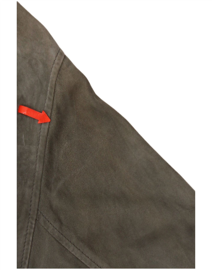 Vintage Γυναικείο Suede Jacket UK 20 2XL Γκρι Δερμάτινο