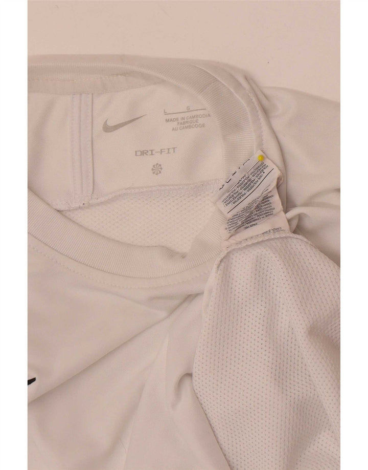 Ανδρικό T-shirt Nike Dri Fit Top Large White Colourblock Polyester
