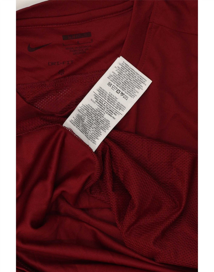 Ανδρικό μπλουζάκι Nike Dri Fit Slim Top μεγάλο μπορντό πολυεστέρα