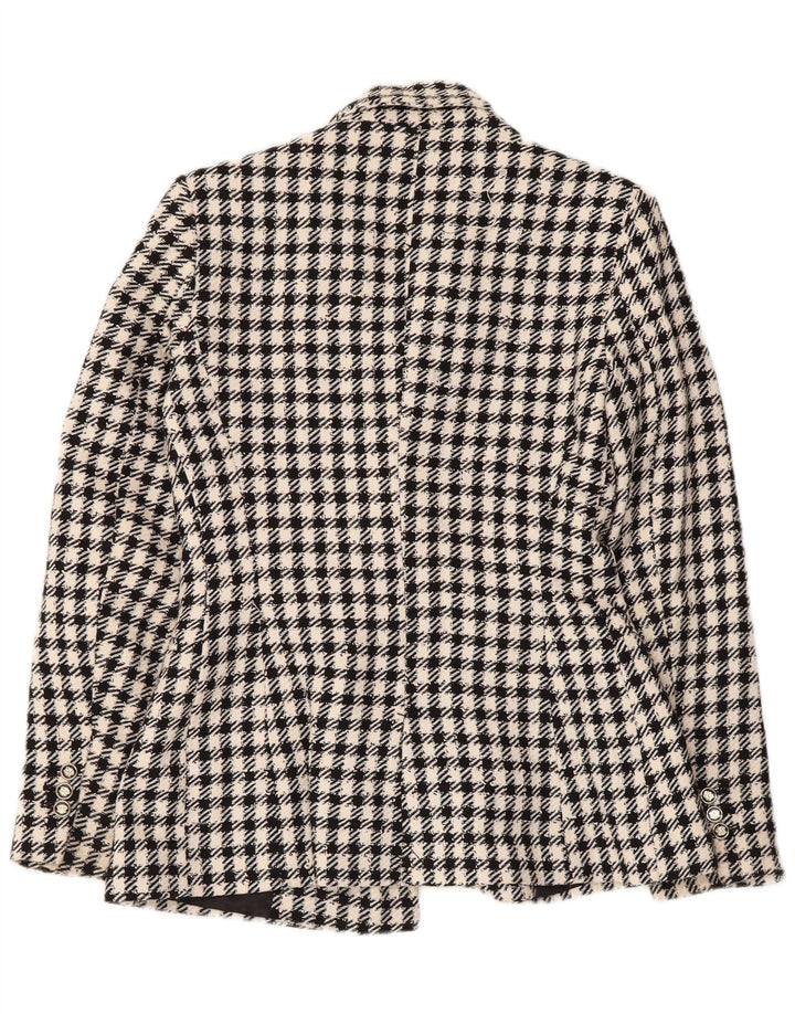 Zara Γυναικείο Μπλέιζερ Διπλό Μπουφάν UK 6 XS Μαύρο Gingham Polyester