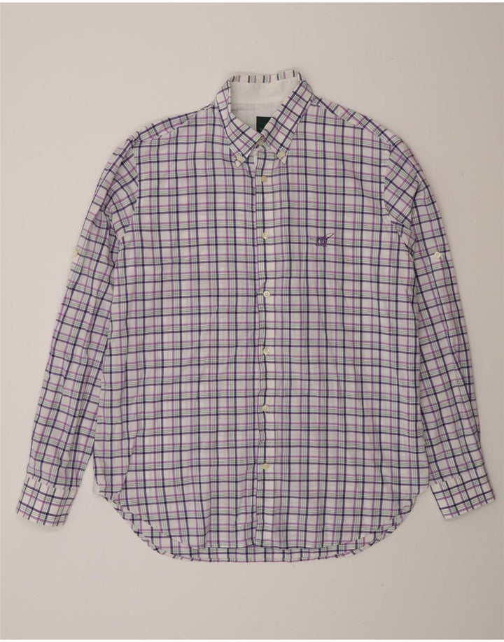Ανδρικό πουκάμισο Henry Cottons Μέγεθος 43 Large Purple Check Cotton