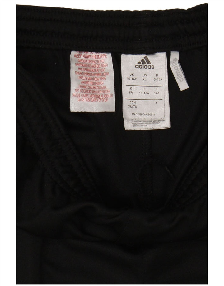 ADIDAS Boys Climalite Tracksuit Trousers 15-16 Years  Black Polyester