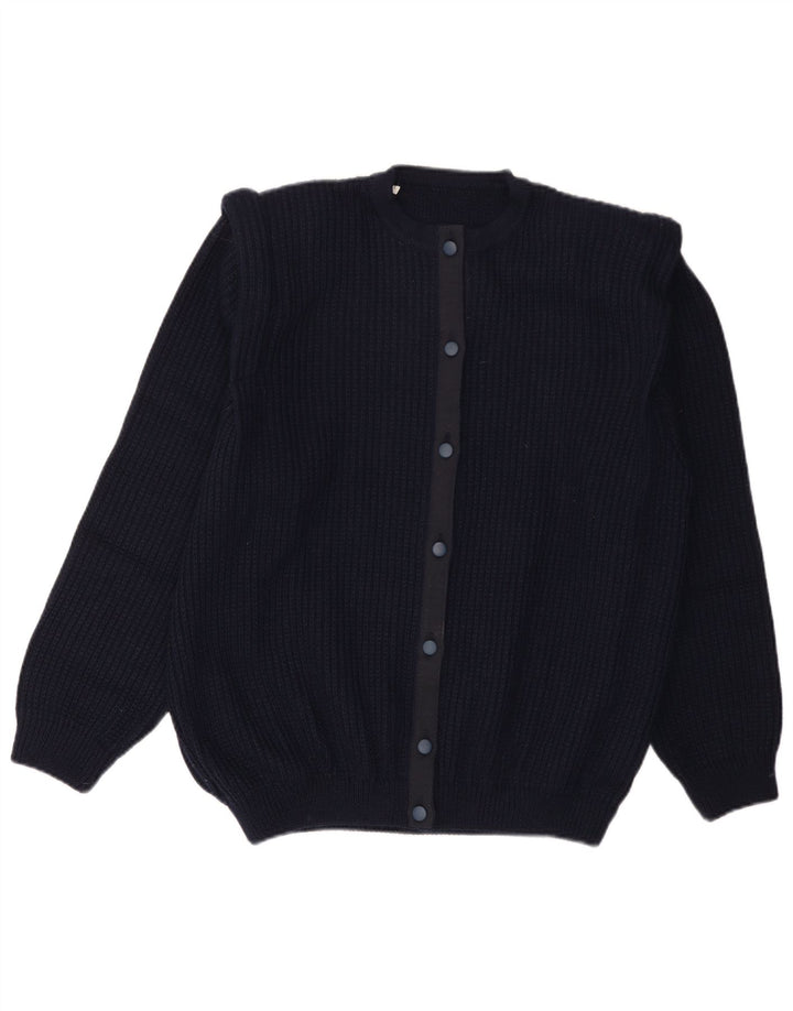 Vintage Ανδρική Ζακέτα πουλόβερ Μεγάλο Μαλλί Navy Blue
