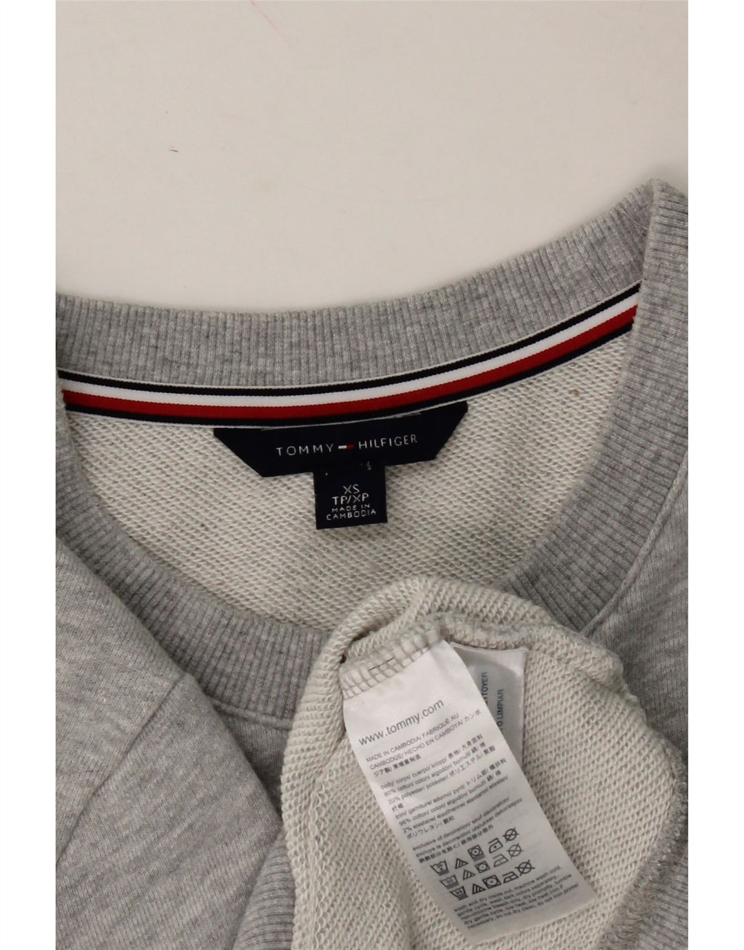 Womens Graphic Sweatshirt Jumper UK 6 XS Vintage Tommy Hilfiger and Second-Hand Tommy Hilfiger from Messina Hembry 