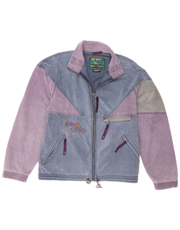 Great Escapes Γυναικεία βελούδινη αθλητική φόρμα Top Jacket UK 18 XL Blue Colourblock