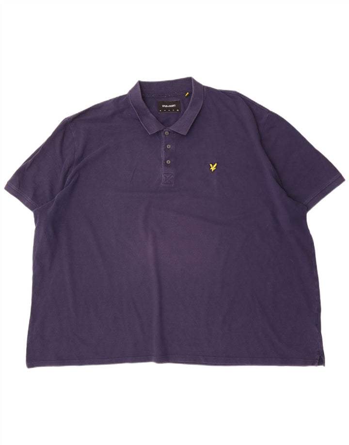 Lyle & Scott Ανδρικό πουκάμισο Polo 5XL Navy Blue Cotton