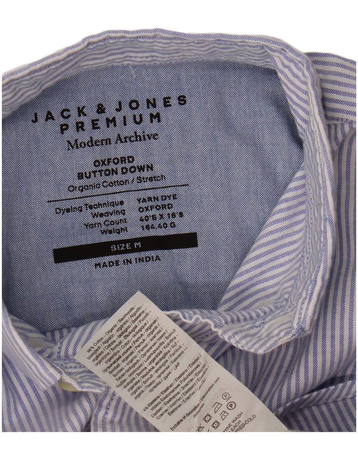 Jack & Jones Ανδρικό πουκάμισο Oxford Βαμβακερό με μεσαίο μπλε ρίγες