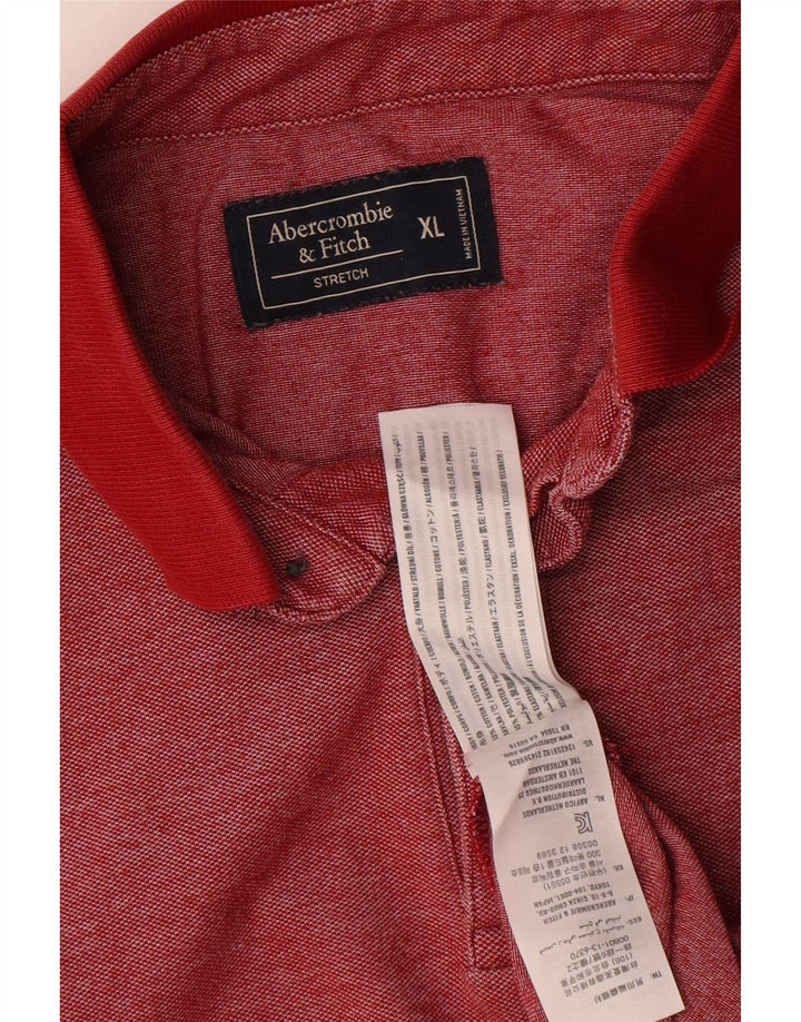 Ανδρικό πουκάμισο πόλο Abercrombie & Fitch XL κόκκινο πολυεστέρα