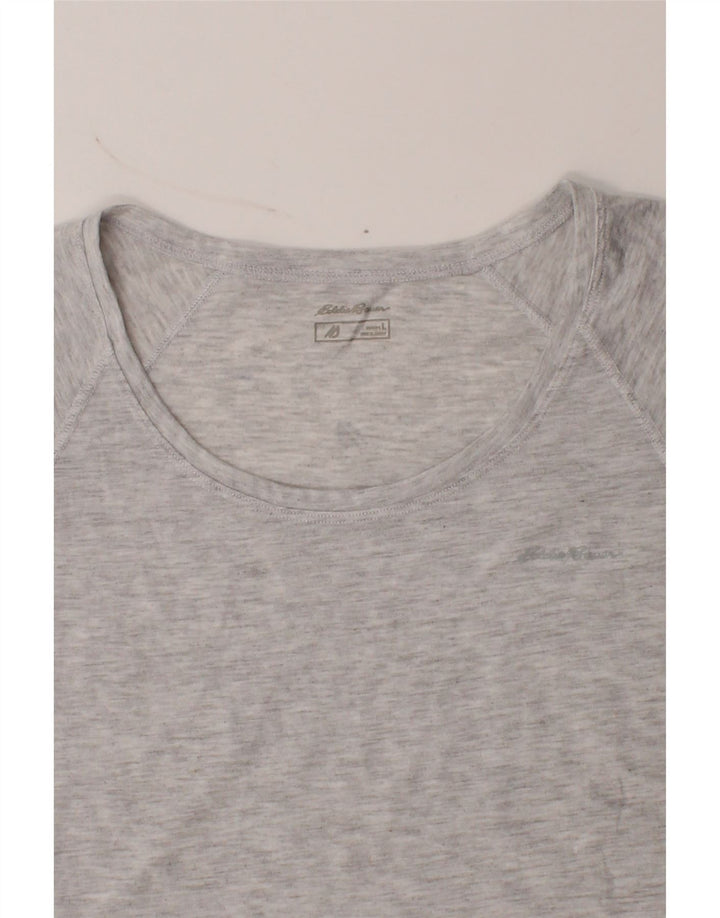 EDDIE BAUER Womens T-Shirt Top UK 14 Large Grey Polyester Vintage Eddie Bauer and Second-Hand Eddie Bauer from Messina Hembry 