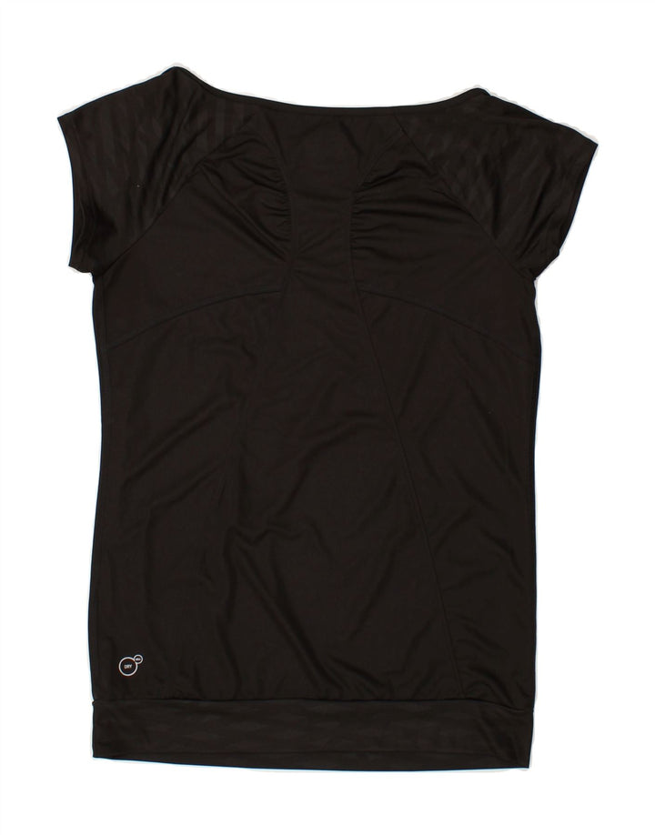 PUMA Womens T-Shirt Top UK 10 Small Black Polyester | Vintage Puma | Thrift | Second-Hand Puma | Used Clothing | Messina Hembry 