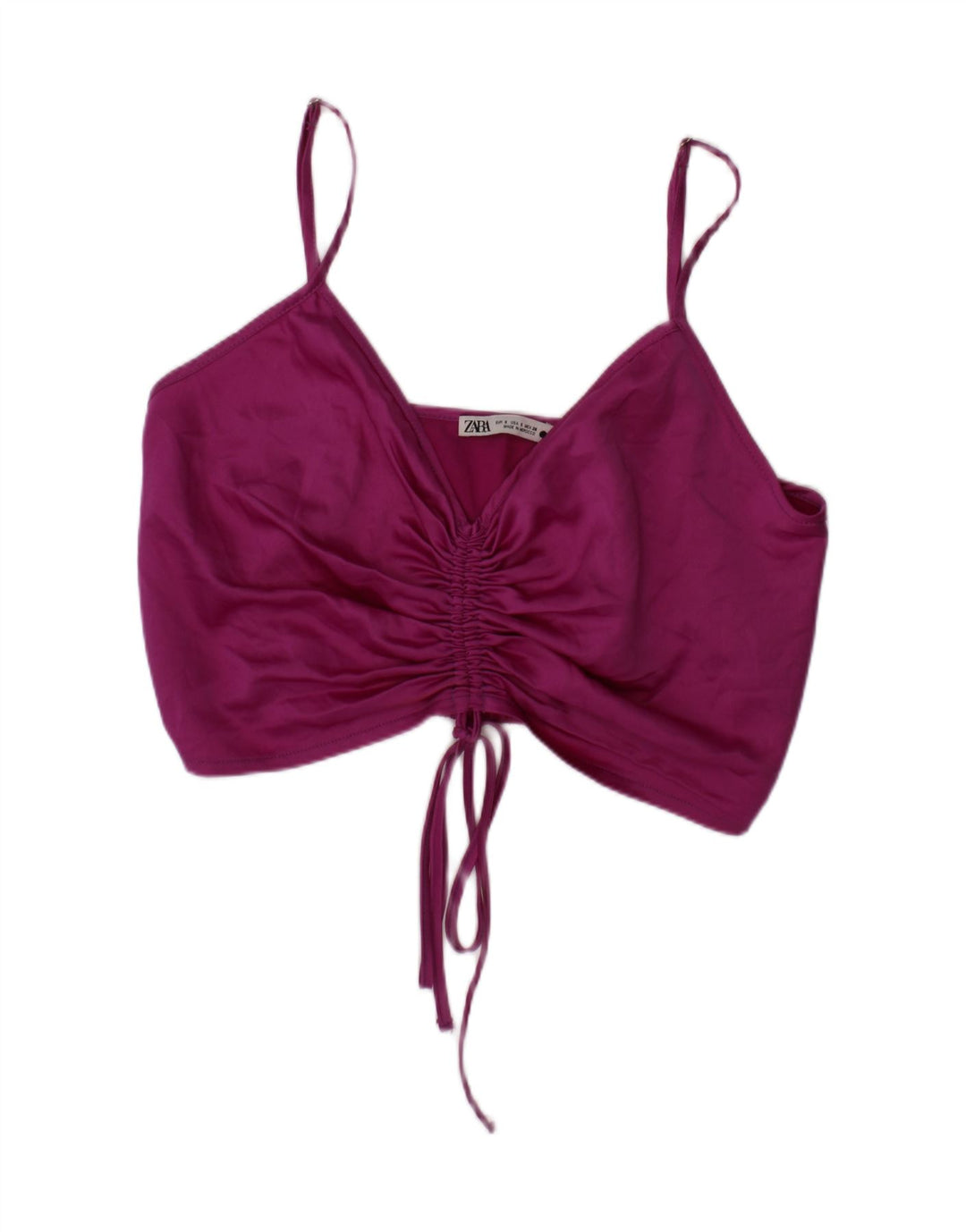 Zara Γυναικείο Crop Top Μικρό Μωβ Πολυεστέρας