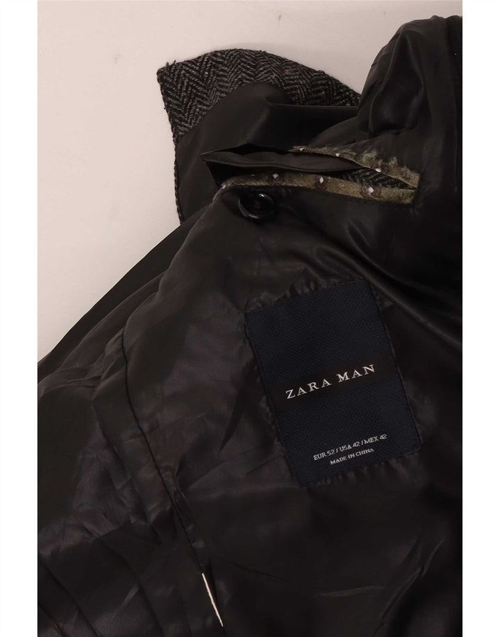 Zara Ανδρικό σακάκι μπλέιζερ με 2 κουμπιά EU 52 Μεγάλο Γκρι Ψαροκόκκαλο