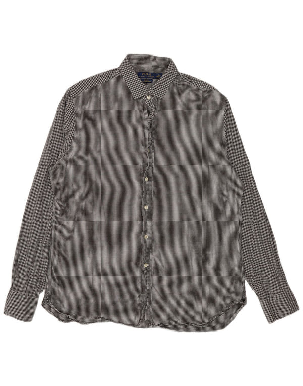 Polo Ralph Lauren Ανδρικό πουκάμισο Slim Fit Μέγεθος 17 XL Μαύρο βαμβακερό Gingham