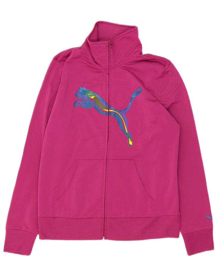 Γυναικεία αθλητική φόρμα γραφικών Puma Top Jacket UK 16 Large Pink Polyester